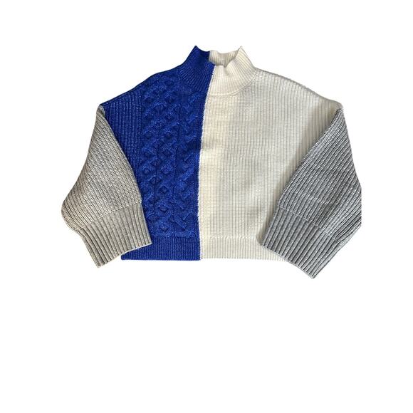 Express Crop Colorblock Sweater - Picture 3 of 4